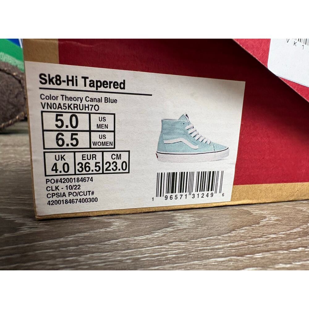 NWB - 5M/6.5W - Vans Sk8-Hi Tapered - Canal Blue Sneakers - Picture 2 of 9